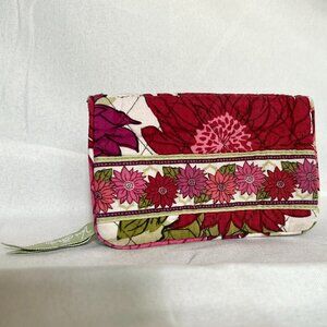 Vera Bradley Hello Dahlia One For The Money Wallet With Kiss-Lock Coin Purse
